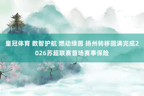 皇冠体育 数智护航 燃动绿茵 扬州转移圆满完成2026苏超联赛首场赛事保险
