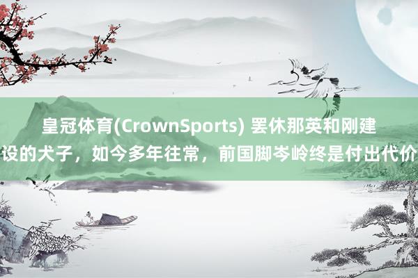 皇冠体育(CrownSports) 罢休那英和刚建设的犬子，如今多年往常，前国脚岑岭终是付出代价