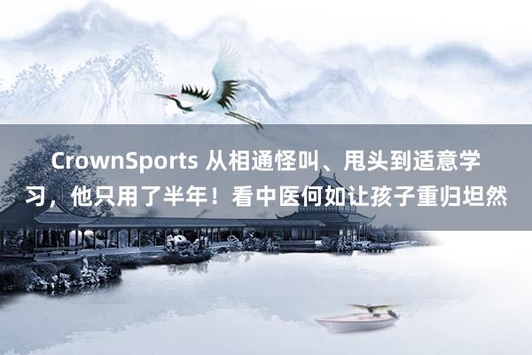 CrownSports 从相通怪叫、甩头到适意学习，他只用了半年！看中医何如让孩子重归坦然