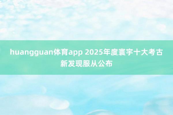 huangguan体育app 2025年度寰宇十大考古新发现服从公布